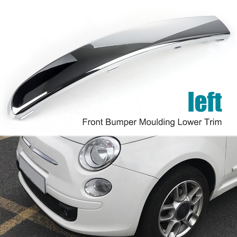 Front Chrome LH/RH Lower Bumper Upper Grill Moulding Trim For 2007-2015 Fiat 500