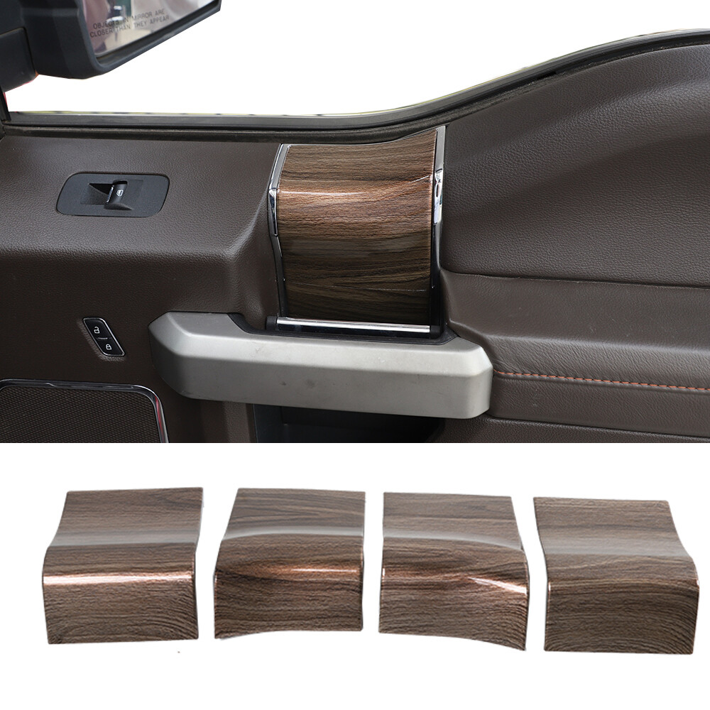 Interior Door Handle Panel Trim Cover For Ford F150 15-20 Wood Grain Accessories
