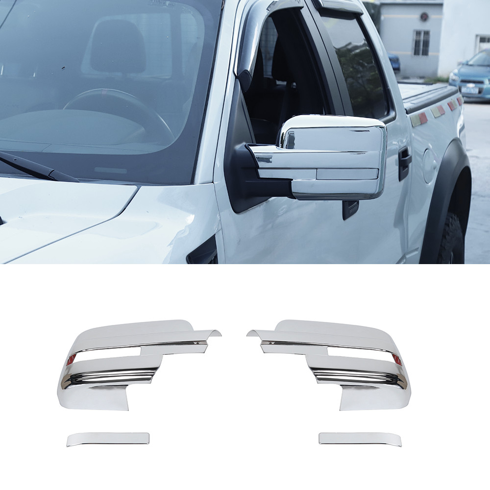Pair for Ford F150 2009-2014 Chrome Plated Full Mirror Cover Trim Accessories US