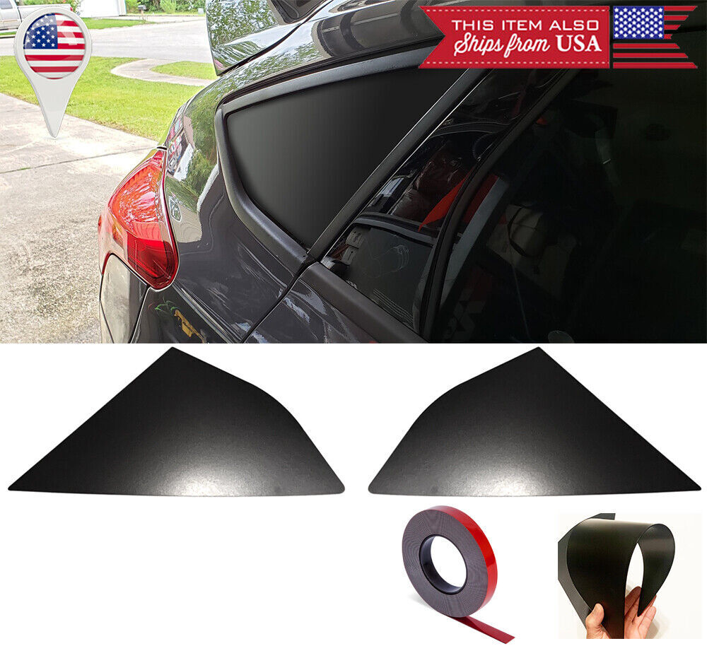 Satin Black out Quarter Window Glass Cover Louver For 12-18 Focus ST RS Hatchbac