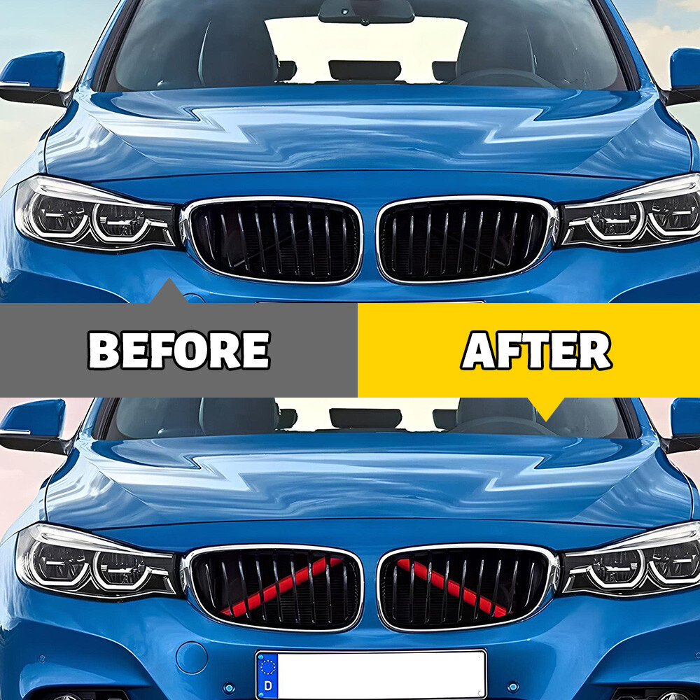 2pcs Red Car Front V Brace Grille Trim Strip Cover for BMW G01 G02 G05 X3/X4/X5