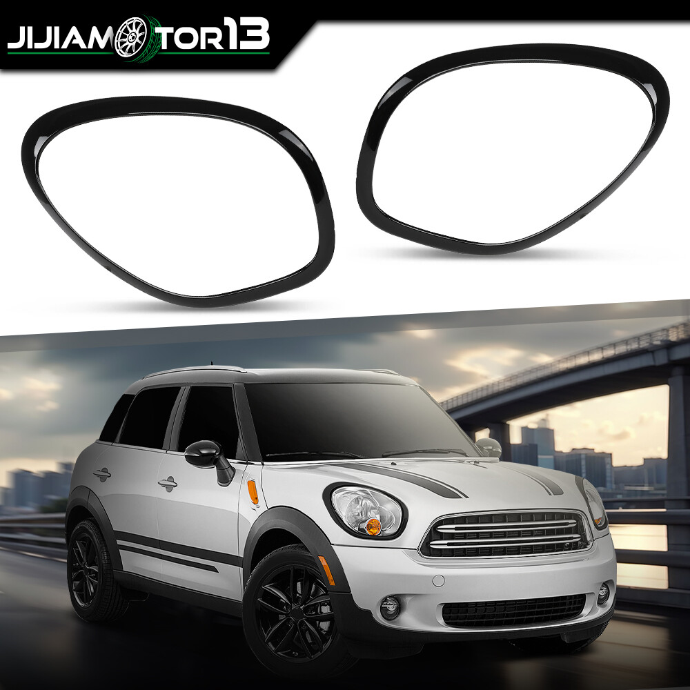Pair Headlight Bezels Trim Ring Left Right Side Fit For Mini Cooper 2011-2016