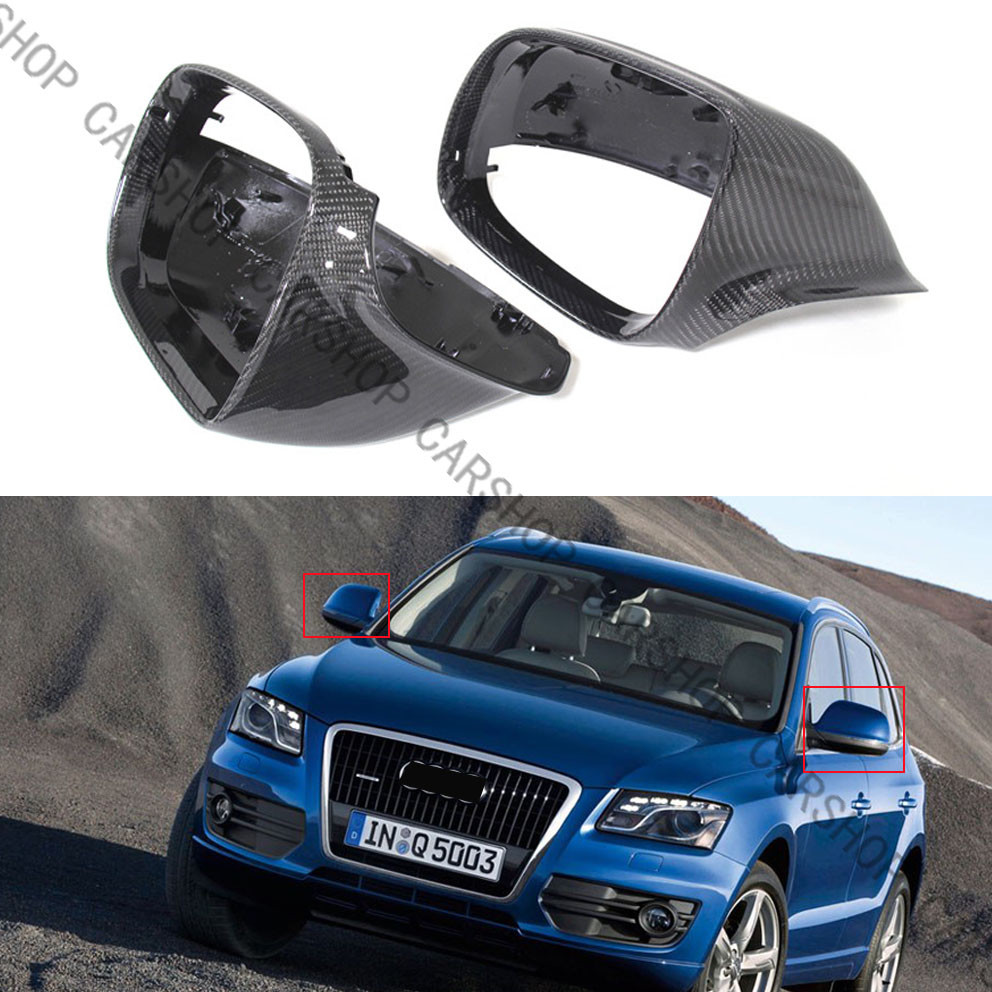 Carbon Fiber Side Mirror Cover W/O Lane Assist Replace For Audi Q5 SQ5 Q7 09-16