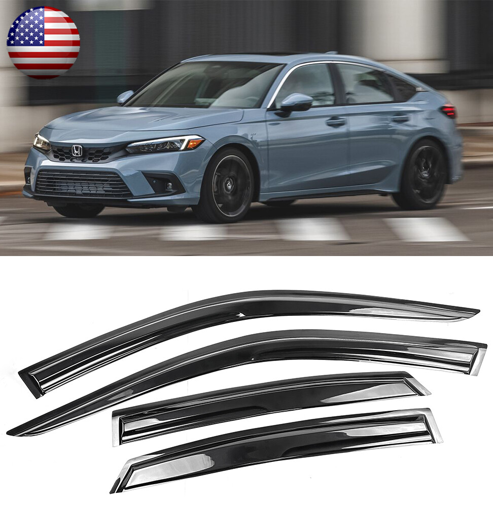 Out-Channel Window Visor Deflector Sun Wind Guard Shade For 22-Up Civic Sedan 4D
