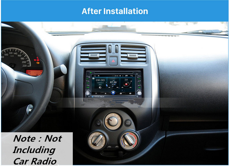 Silver Car Stereo Radio Fascia Dash Panel 2 Din Navigation Panel Frame Trim Kit