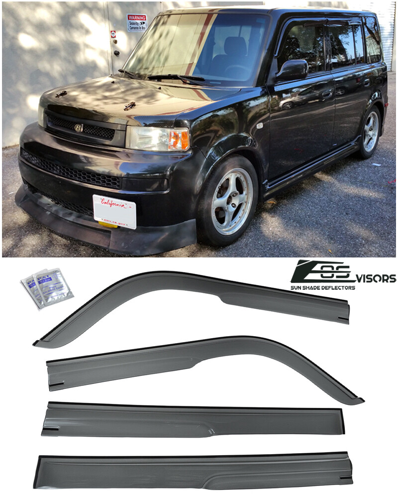 JDM SMOKE TINTED Side Vents Sun Shade Rain Guard Deflectors For 04-07 Scion xB