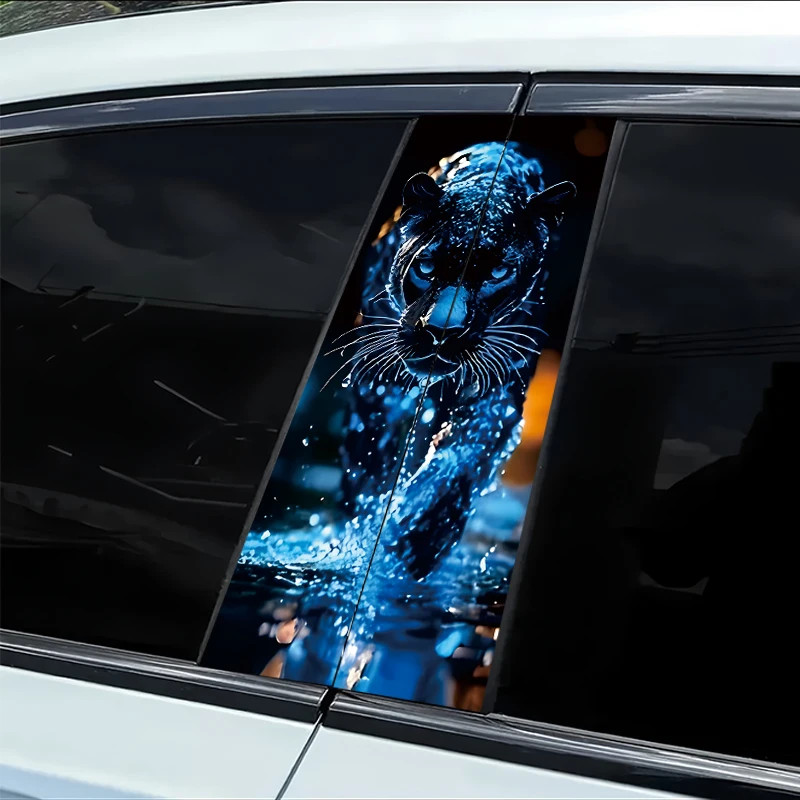 2 pieces of car B-pillar stickers Black Panther Vinyl protective film