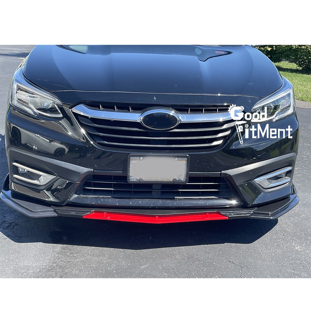 Universal Car Front Bumper Chin Lip Spoiler Splitter Body Kit Glossy Black+Red