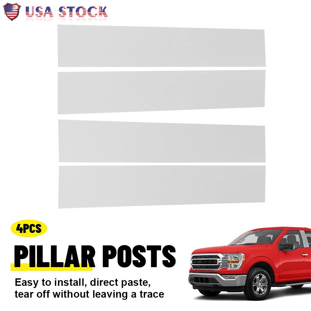 For 2015-20 Ford F150 Super / Crew Cab Chrome Pillar Post Window Door Cover Trim