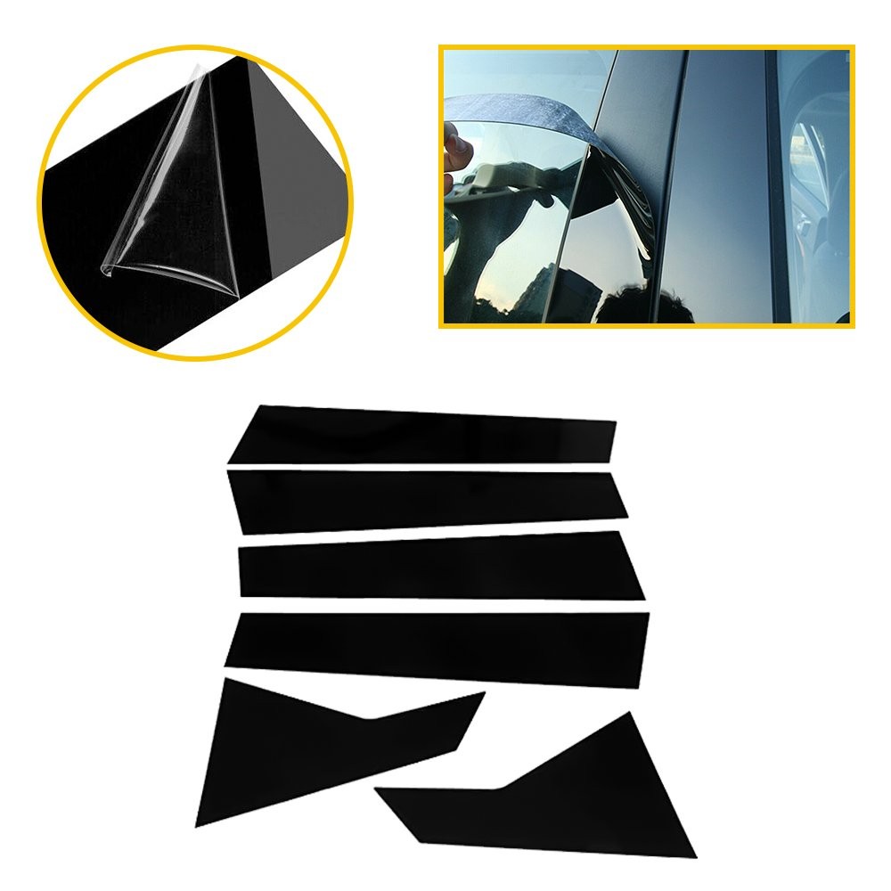 6pcs Black Pillar Posts for 2014-2020 Chevrolet Impala Door Trim Piano Cover Kit