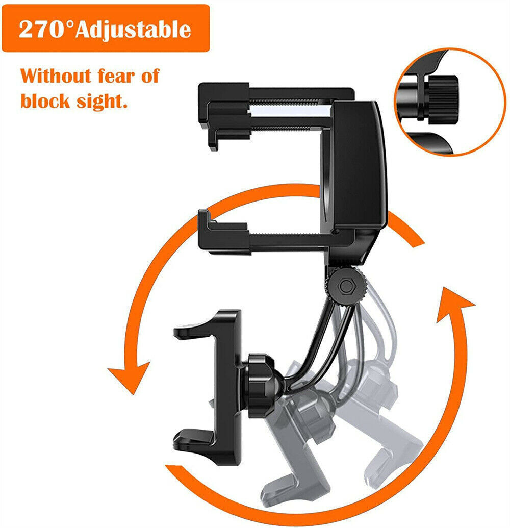360° Car Rear View Mirror Mount Holder Stand for Apple iPhone Android Phone
