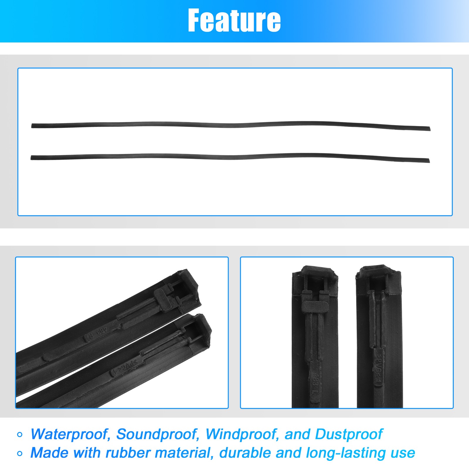 2 Pcs Roof Drip Weatherstrip fit for Toyota Yaris Sedan 2007-2011 No.7555152160