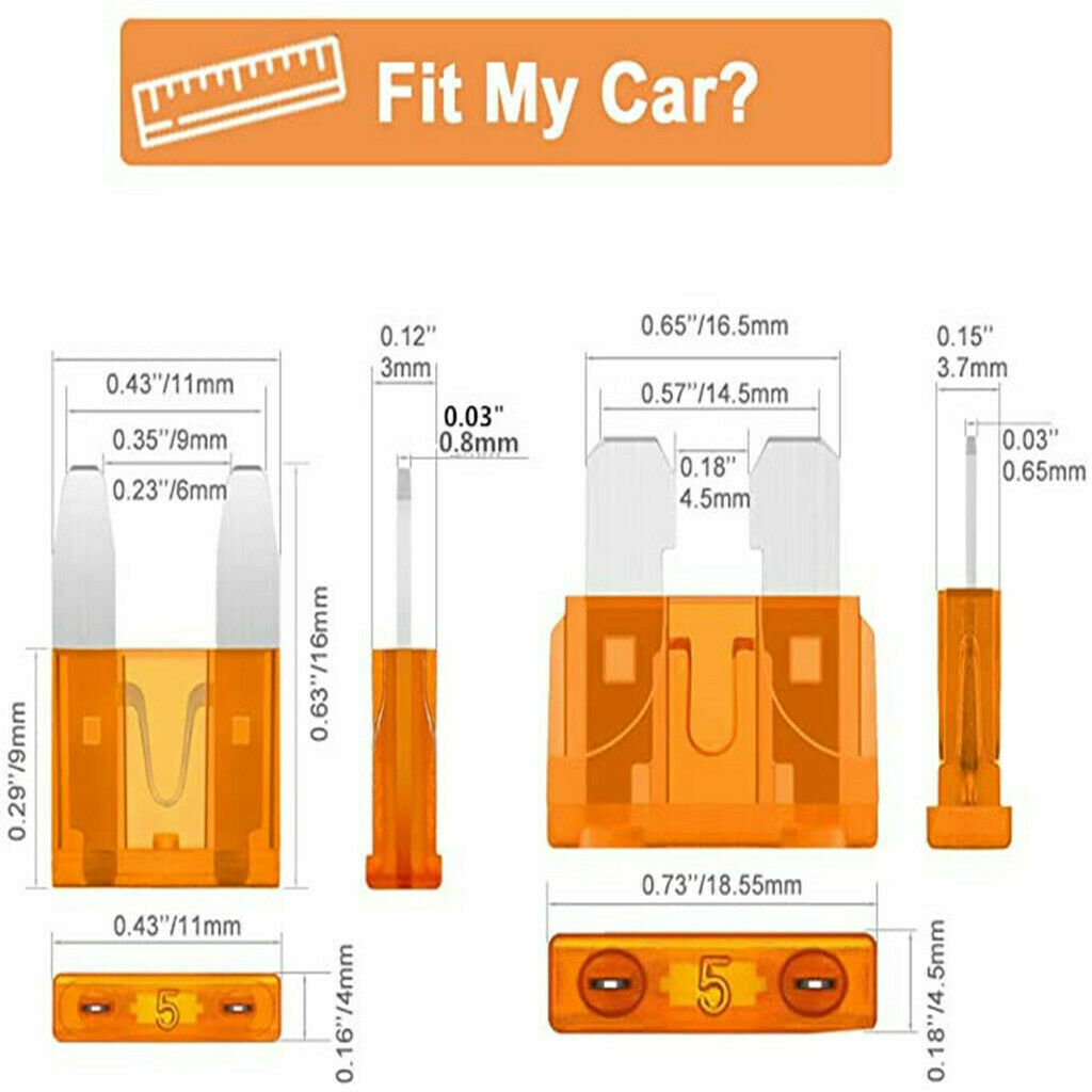 300pcs Car Blade Fuse Assortment Assorted Kit Blade Set Auto Truck Automotive