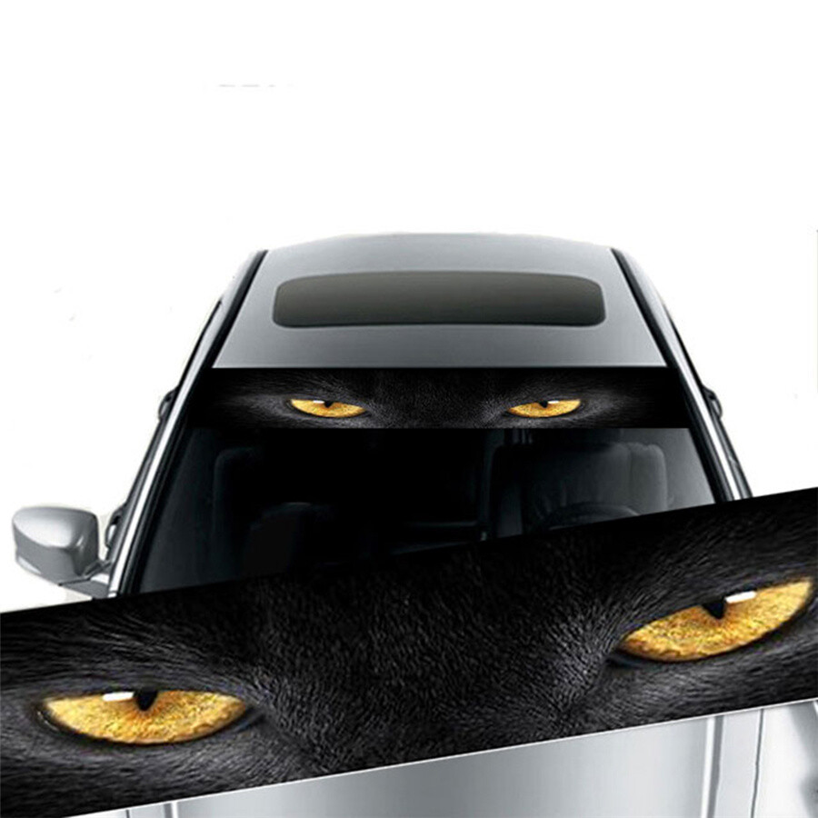 Car Window Anti Scratch Decal Sticker Yellow Eye Leopard 3D Sunshade Protector