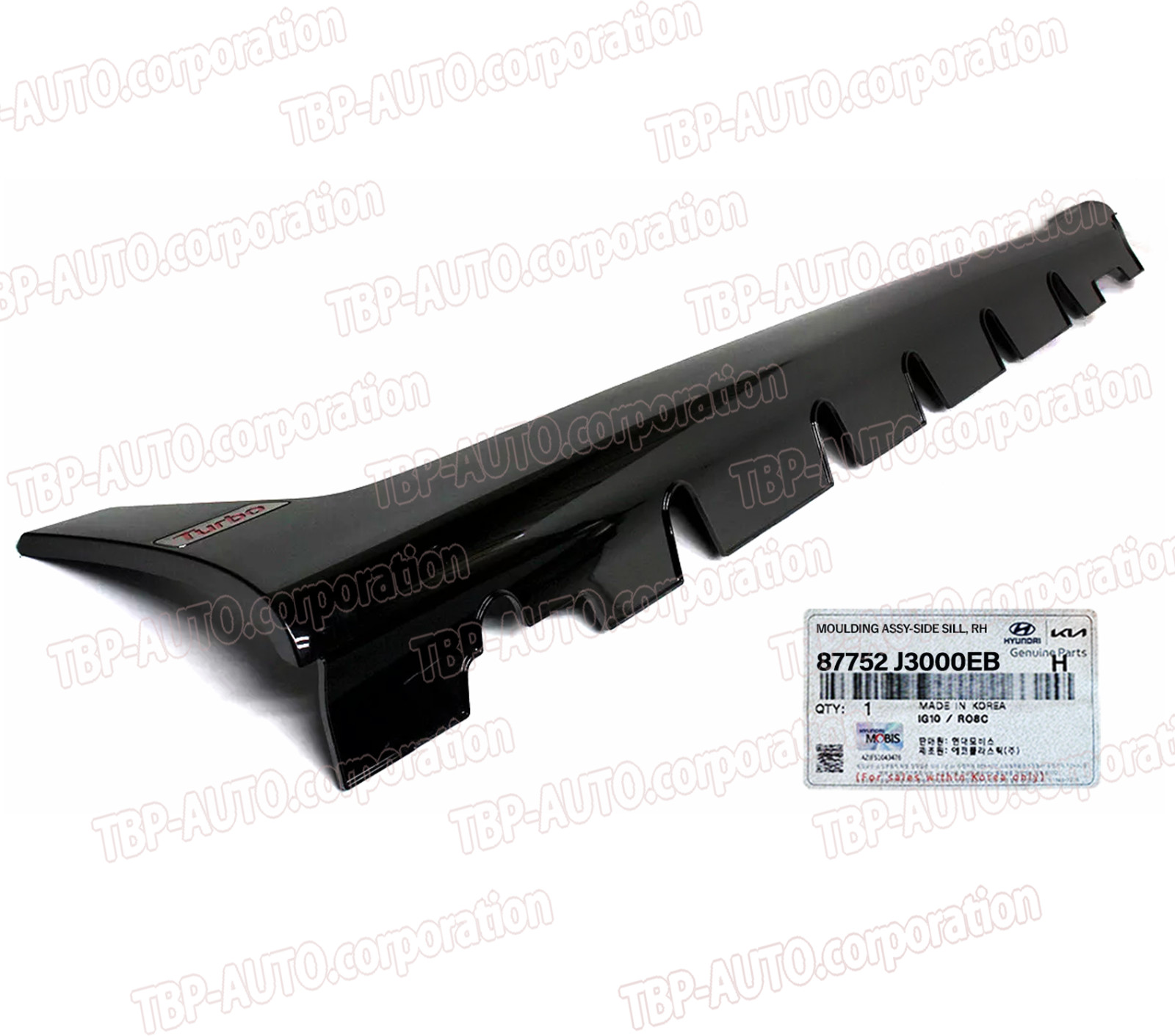 OEM Rocker Molding Glossy Side Sill RIGHT 2019-2021 Veloster TURBO 87752J3000EB