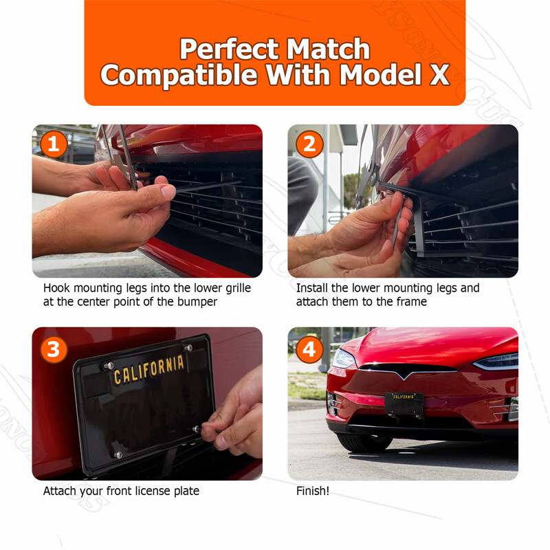 For Tesla Model X License Plate Holder Mount 2016-2017 2018 2019 2020 (No-Drill)