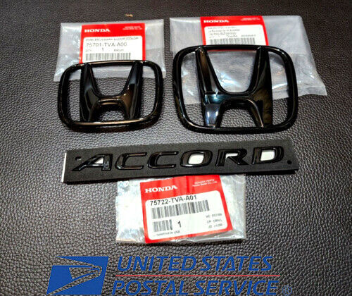 3Pcs HONDA ACCORD H Front and rear Badge+ACCORD Black Glossy Badge For2018-2021