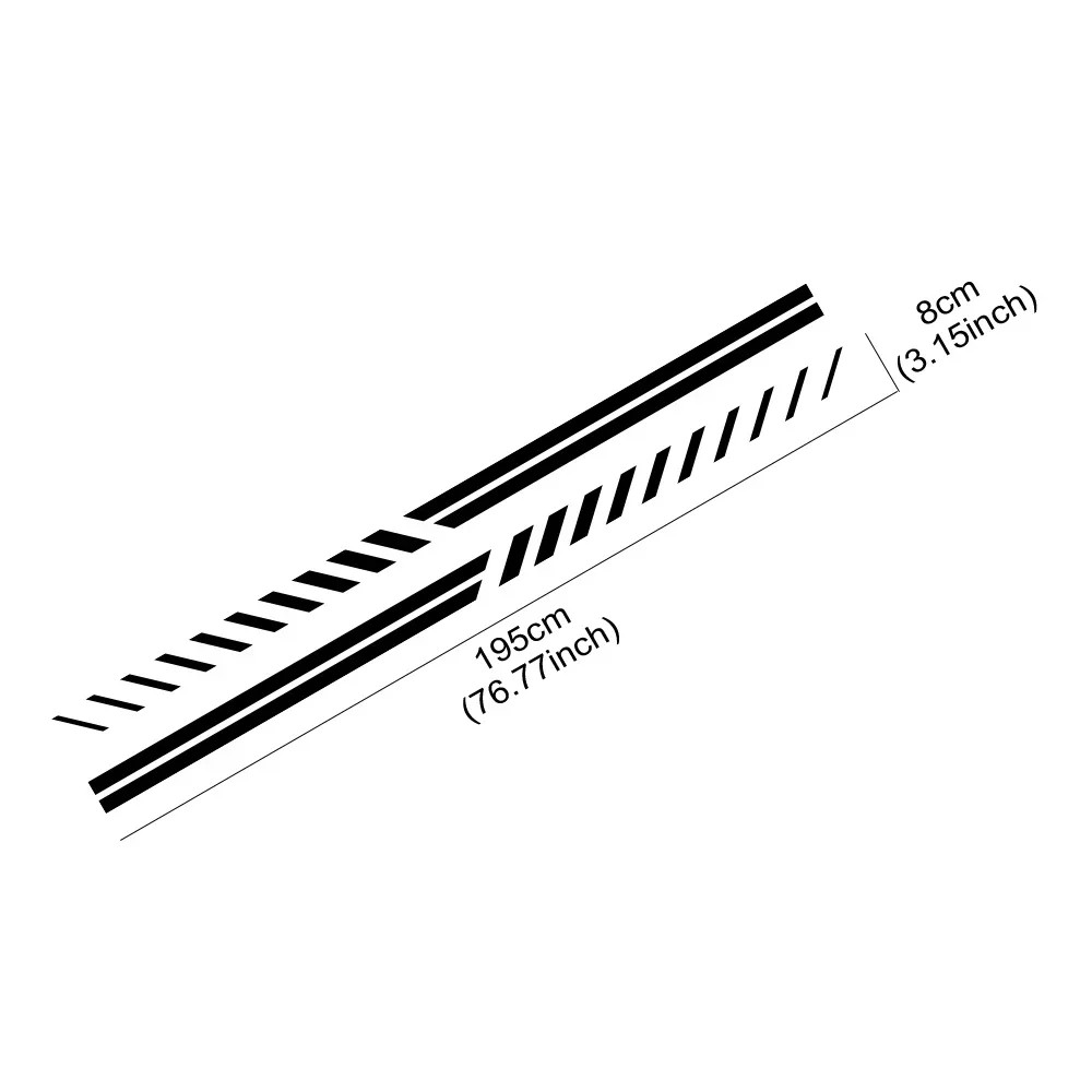 2PCS Car Body Side Stripe Skirts Stickers Self-adhesive Vinyl Decals For Tesla