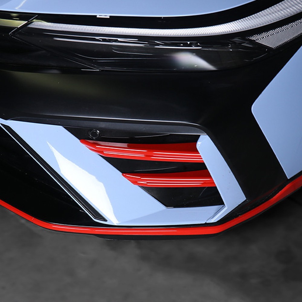 Red Front Bumper Side Cover Trim Stripes For Hyundai Elantra N N-Line 2024-2026