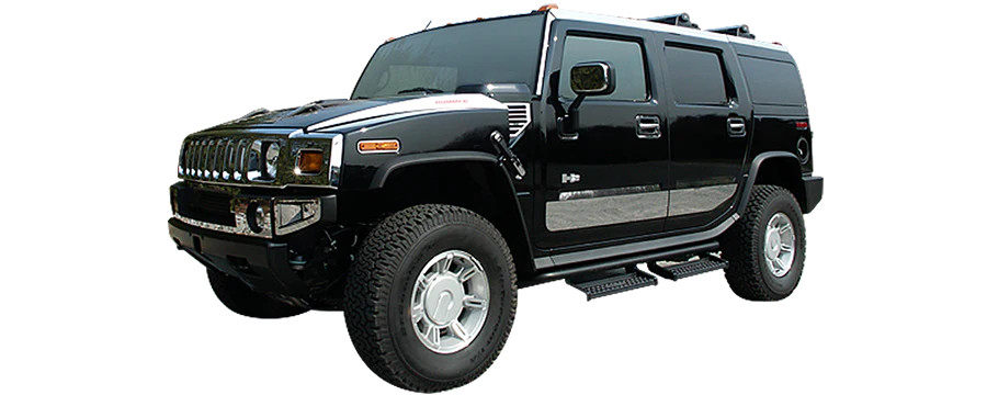 QAA Fits Hummer H2 2003-2009 4 Pc SS Door Insert | HV43013