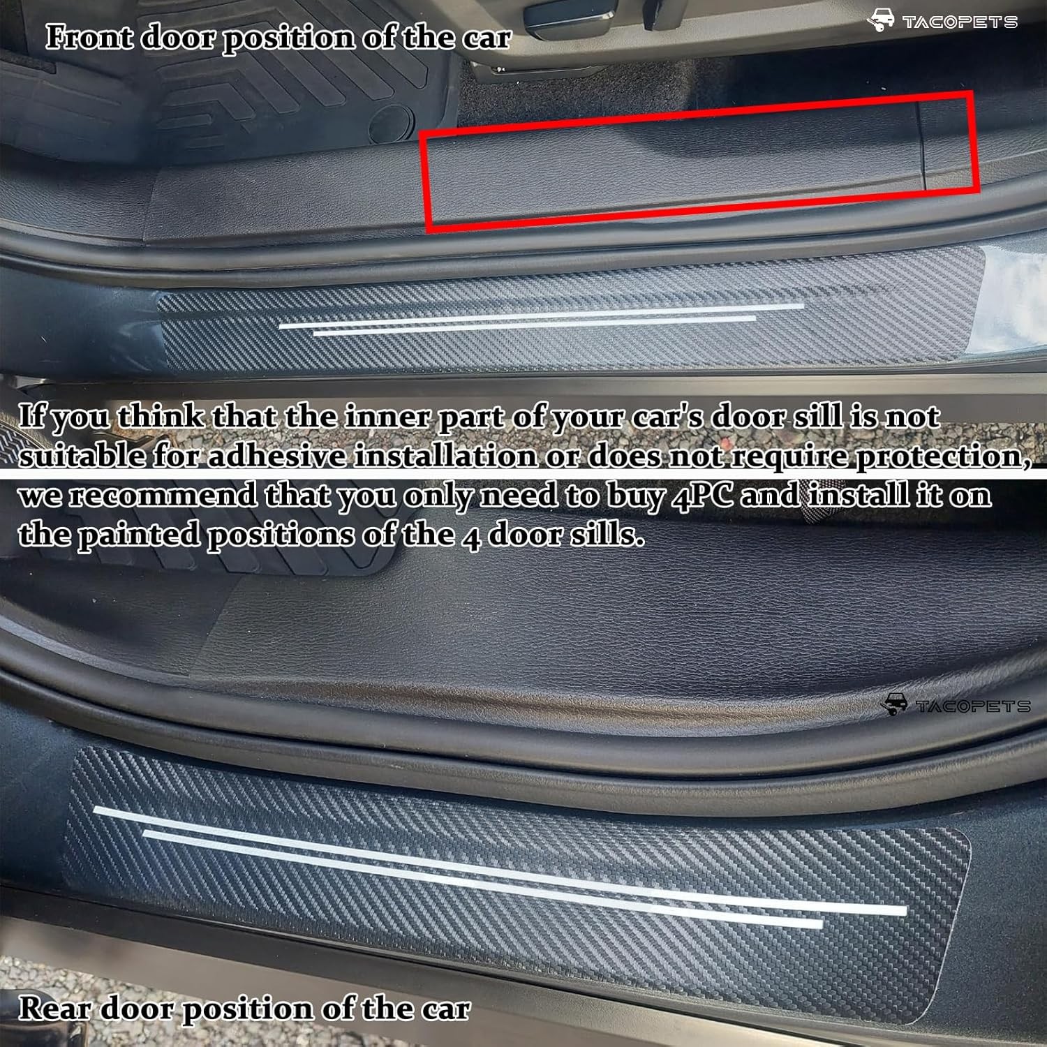 Door Sill Protector Step Entry Guard Threshold Sticker Universal For Chevy