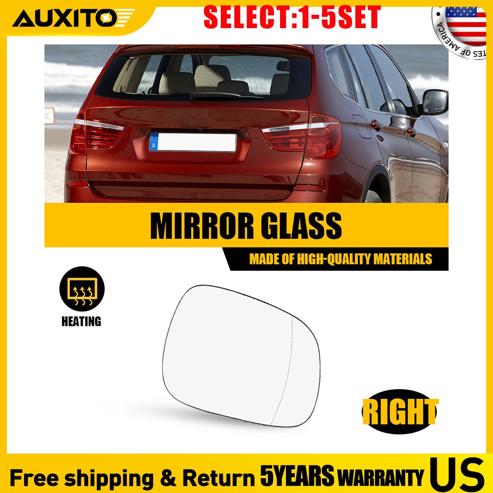 For BMW X3 2010 2011 2012 2013 14 Right Passenger Side Heated Mirror Glass 1-5X