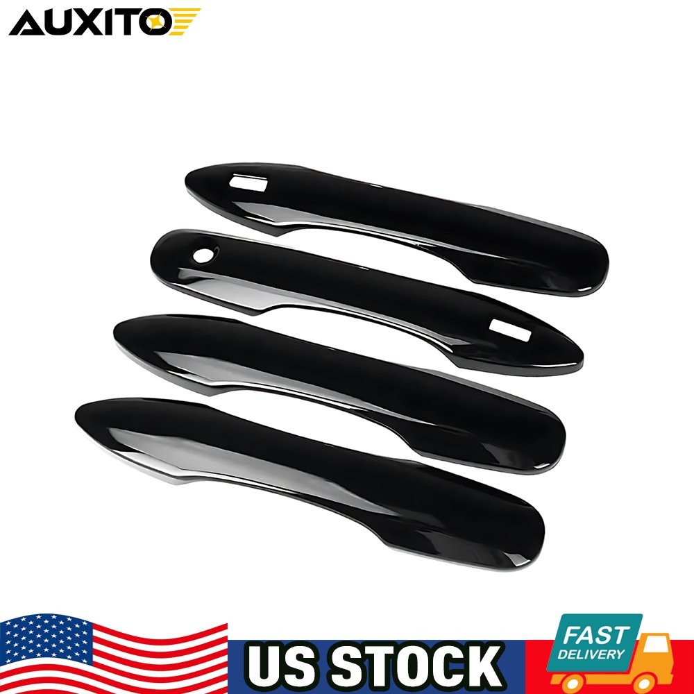 Fit 2018-2024 Toyota Camry 4PCS Gloss Black Exterior Door Handle Cover w Hole