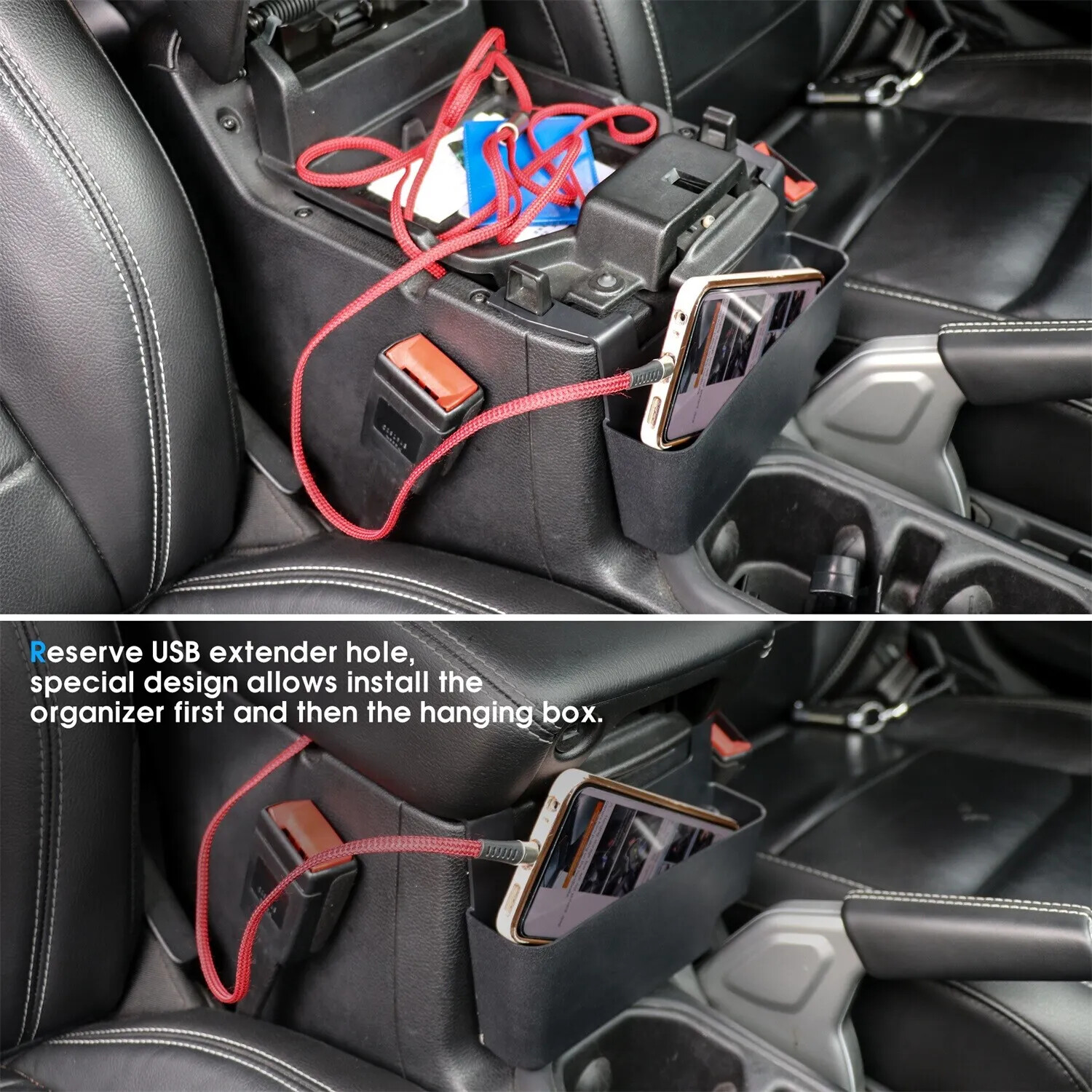 Front Center Console Armrest Storage Box For Jeep Wrangler JL JLU JT 2018-2023