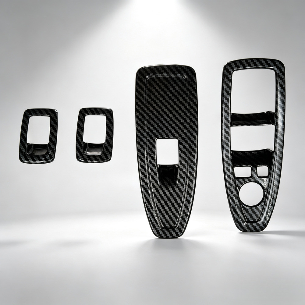 Window Control Panel Trim ABS with Carbon Fiber Appearance for BMW For 3 Series