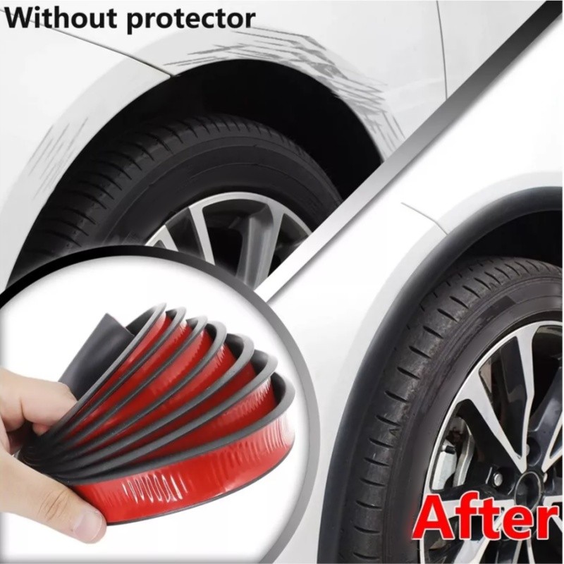 9.8FT Car Fender Flare Wheel Eyebrow Arch Trim Protector Sticker Rubber Strip
