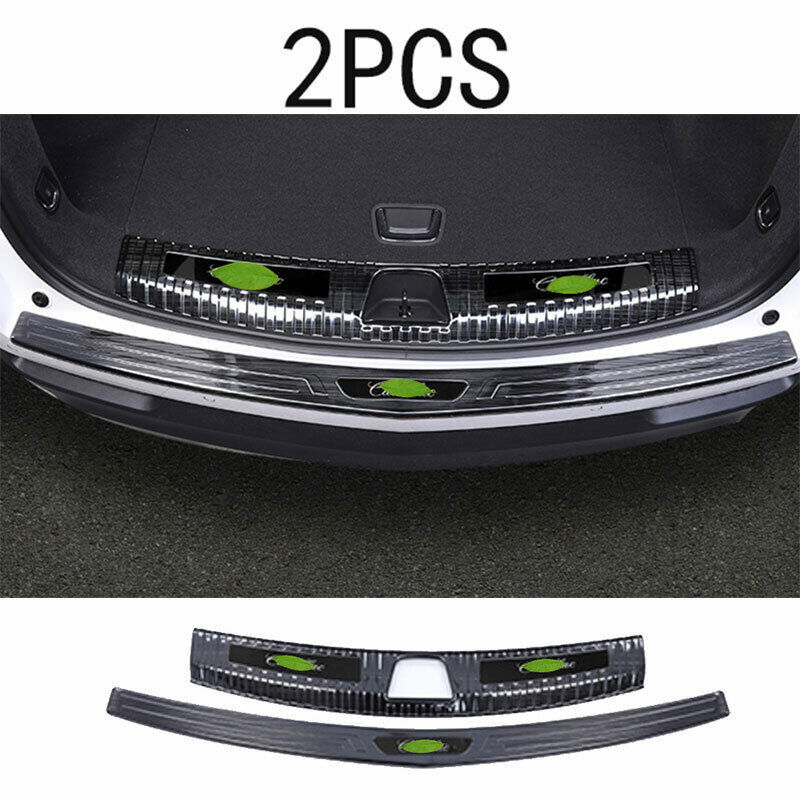 For Cadillac XT4 2019-24 Rear Bumper Protector Steel Black Guard Trim 2pcs
