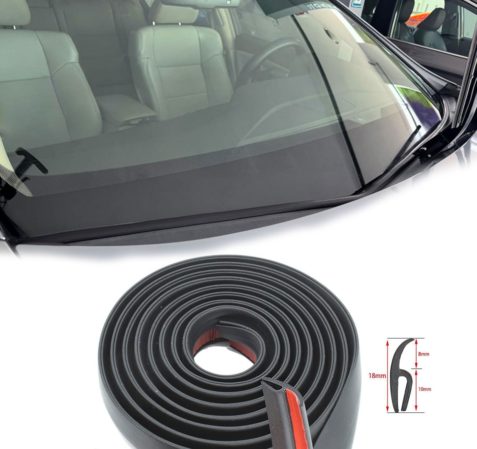 6ft Car Front Windshield Panel Seal Strip Sealed Moulding Trim For Mini Cooper