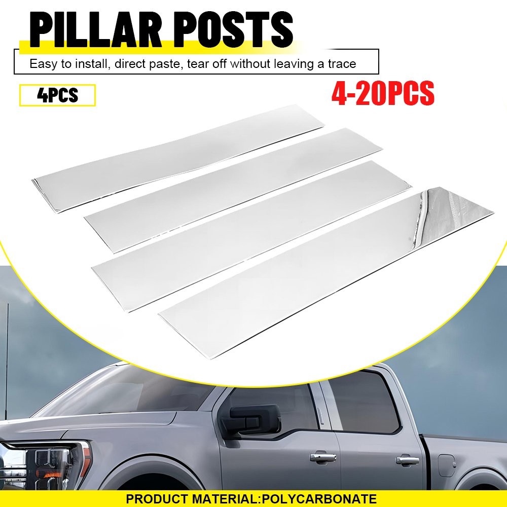 4-20x Pillar Post Door Window Cover Trim For 2015-2021 Ford F-150 with Keypad