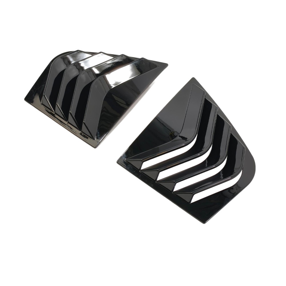 Gloss Black For KIA Stinger 2017-23 Rear Window Quarter Glass Vent Louver Cover