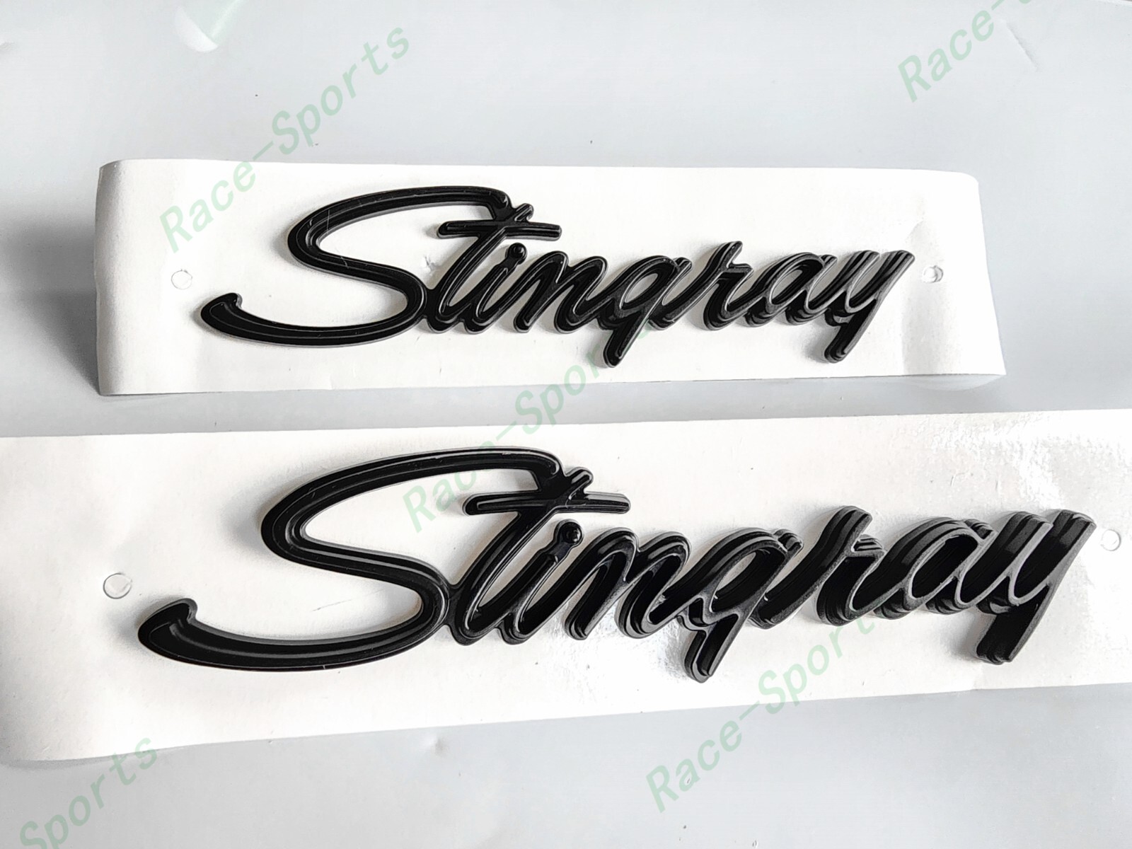 2PCS Matte Black Front Fender Stingray Emblems Badges For 1969-1976 Corvette C3