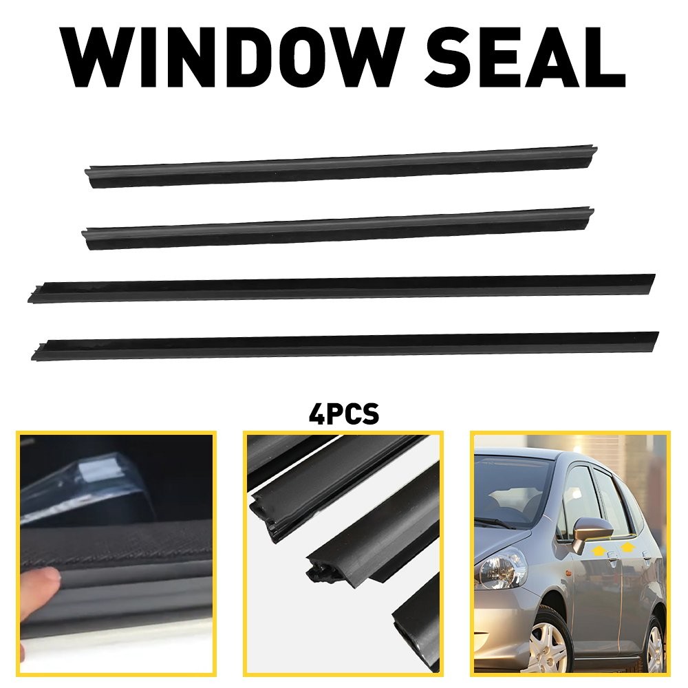 4pcs Door Belt Weather Strip Molding Seal For Honda Fit 2008-2013 Jazz