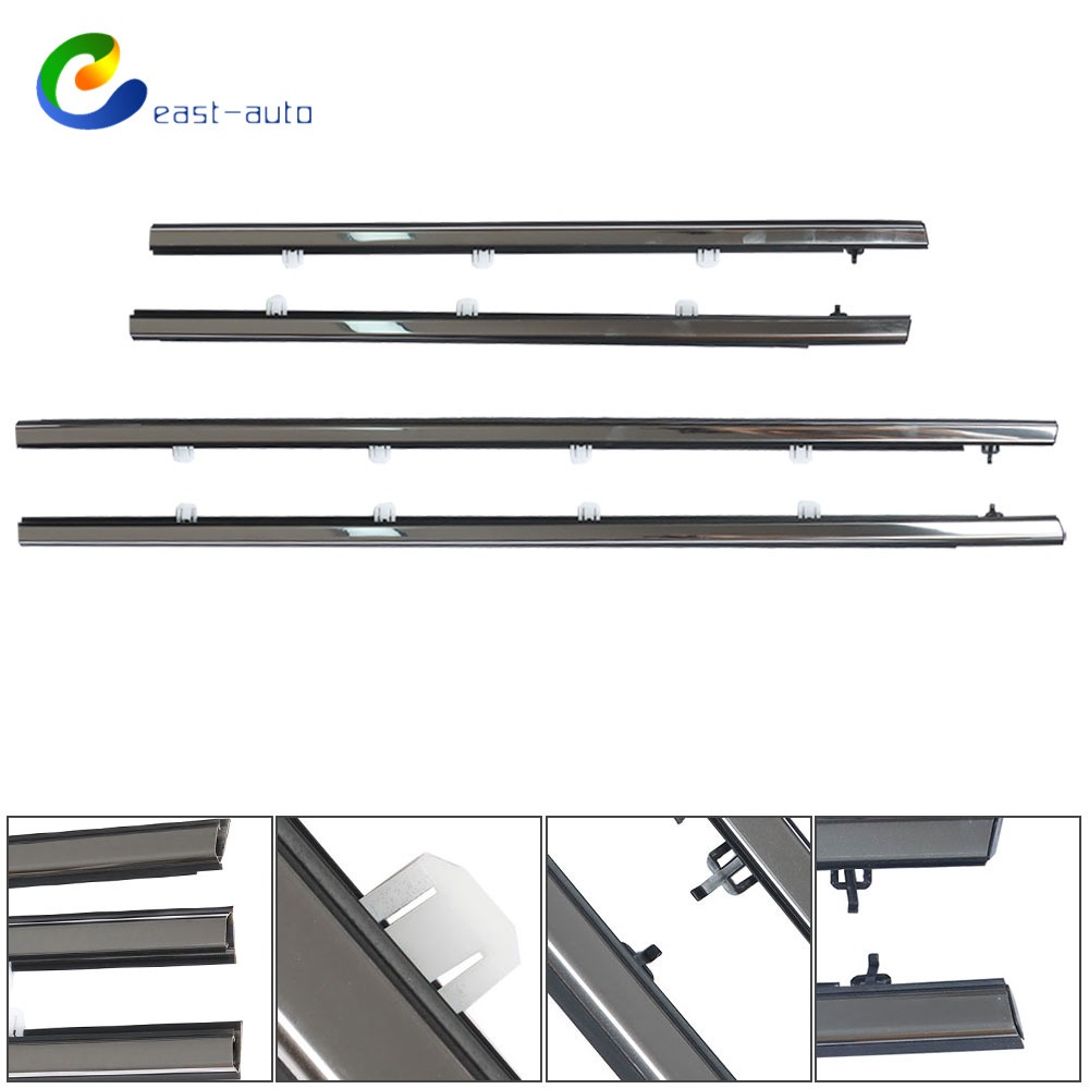 For Acura TSX 2009-2014 Outside Window Moulding Weatherstrip Seal Belt Chrome