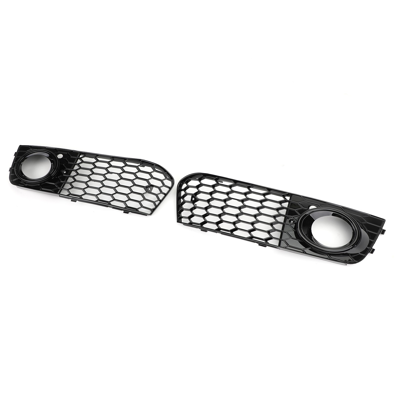 Pair Honeycomb Mesh Fog Light Open Vent Grill Intake For Audi A4 B8 2009-2012 US