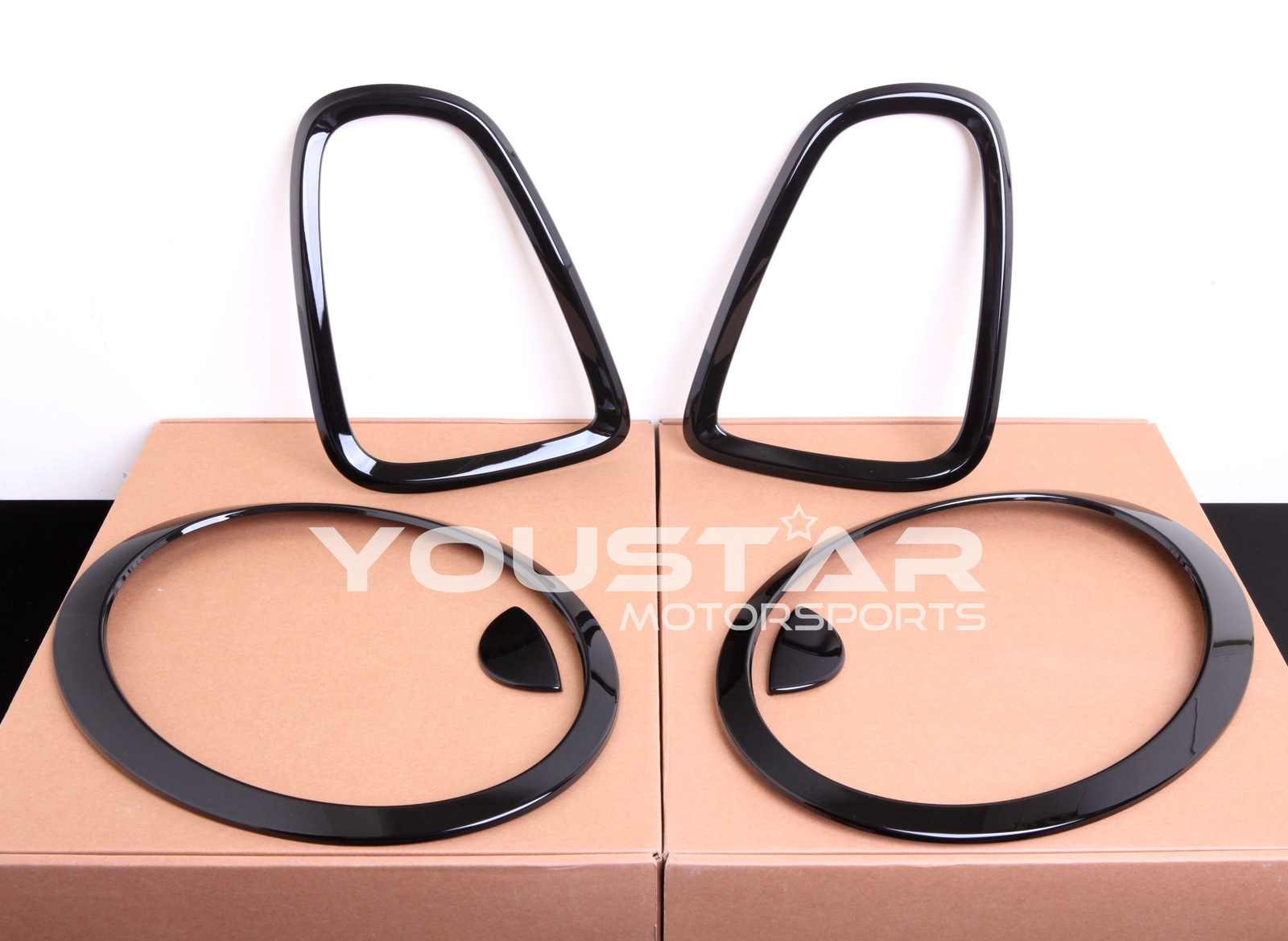 EXPRESS Flush GLOSS Black Head & Taillight Trims for MINI Cooper R56 R57 R58 R59