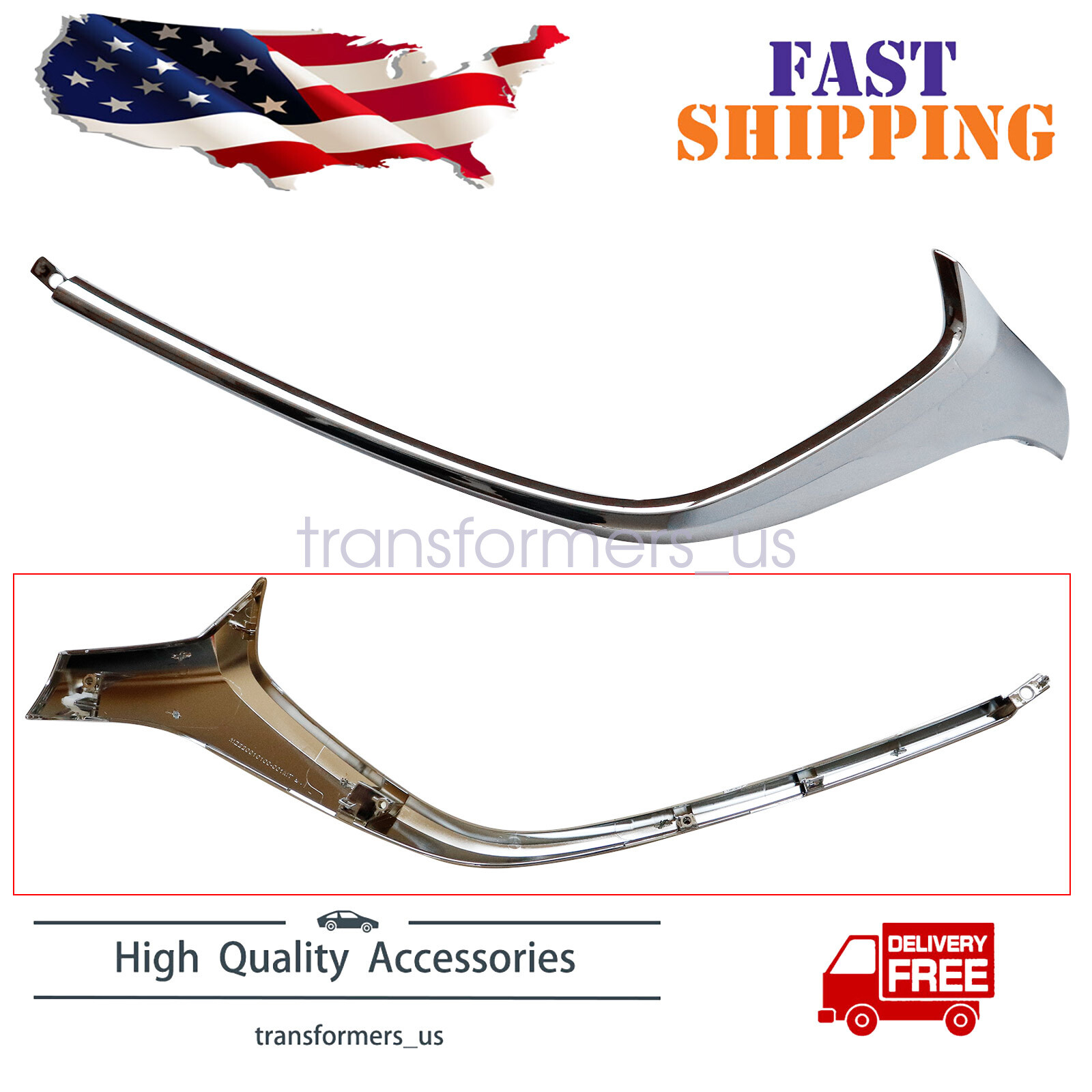 Bumper Trim Set Fit Mazda CX-3 2016-2021 Front Driver and Passenger Side Chrome