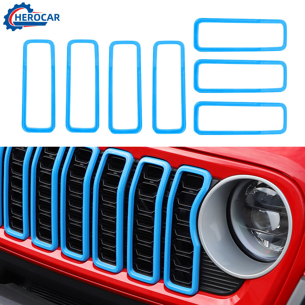 ⭕Headlight Grille Insert Cover Trim Overlay Kit for 2024-26 Jeep Wrangler JL JLU