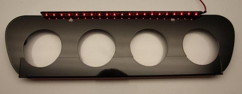 14-19 C7 CORVETTE -POWDER COATED BLACK ILLUMINATED RED EXHAUST FILLER PLATE NPP