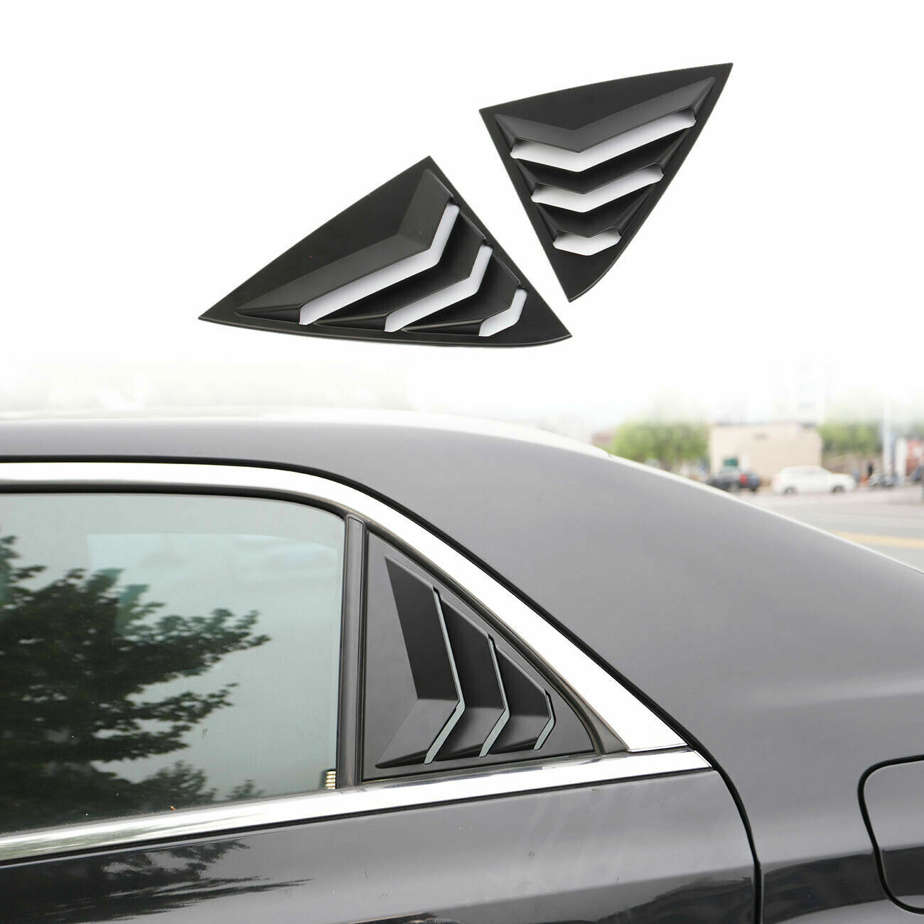 Matte Black Side Window Louvers Air Vent Shades Cover Trim For 11+ Chrysler 300