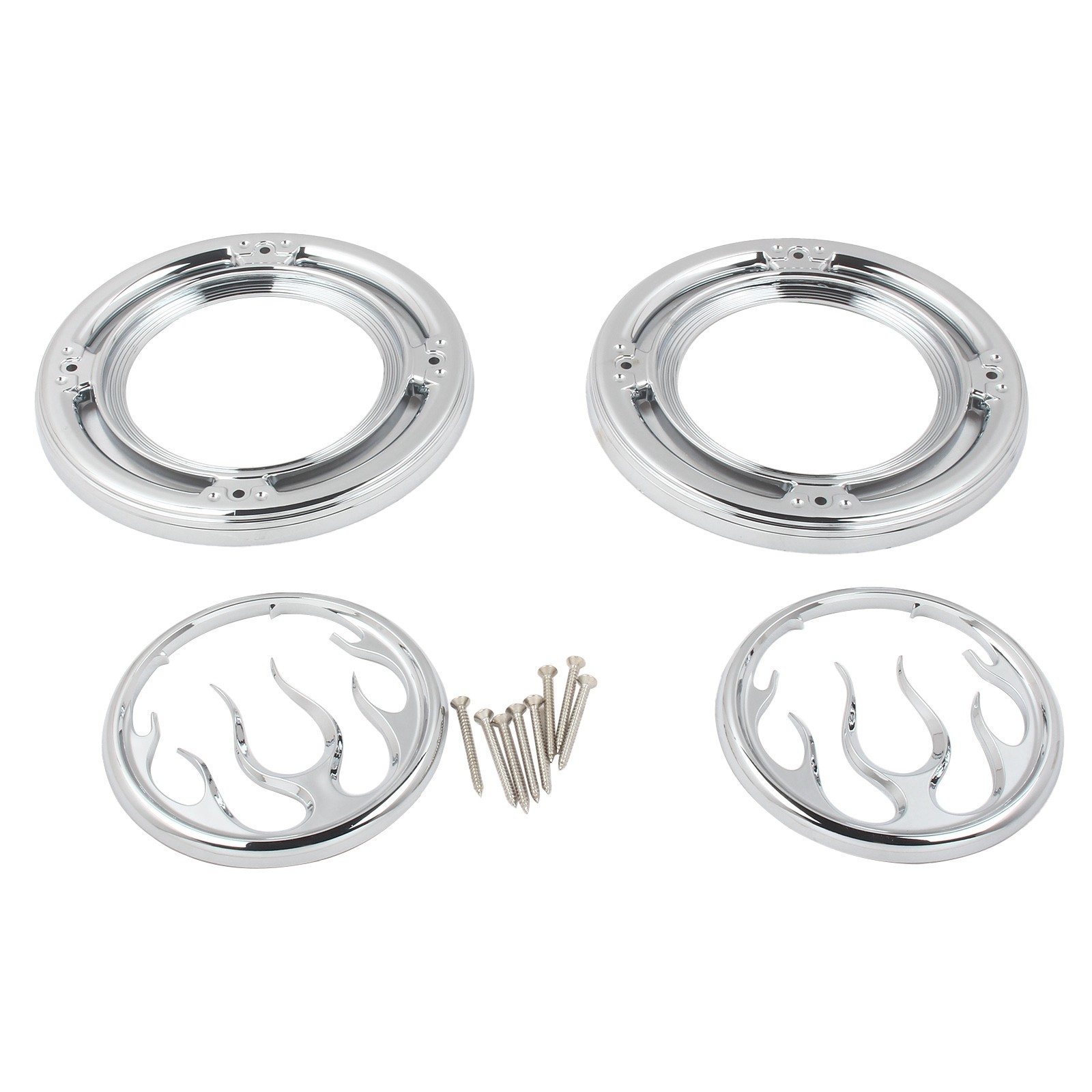 Chrome Rear Speaker Trim Cover For Harley Electra Street Tri Glide ABS Plastic