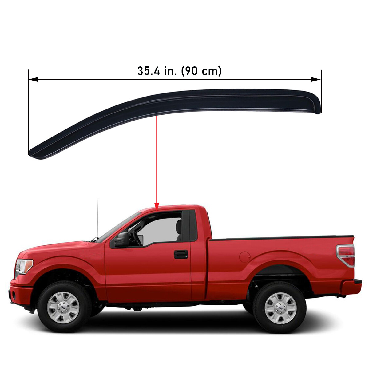 Vent shade Window Visors Sun Rain Guards for 2004-2014 Ford F150 Extended Cab