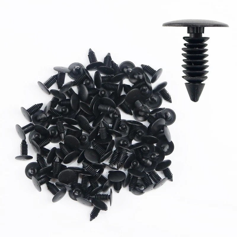 100x 8mm Bumper Clips Auto Car Hole Plastic Rivets Fastener Fender Push Pin NEW