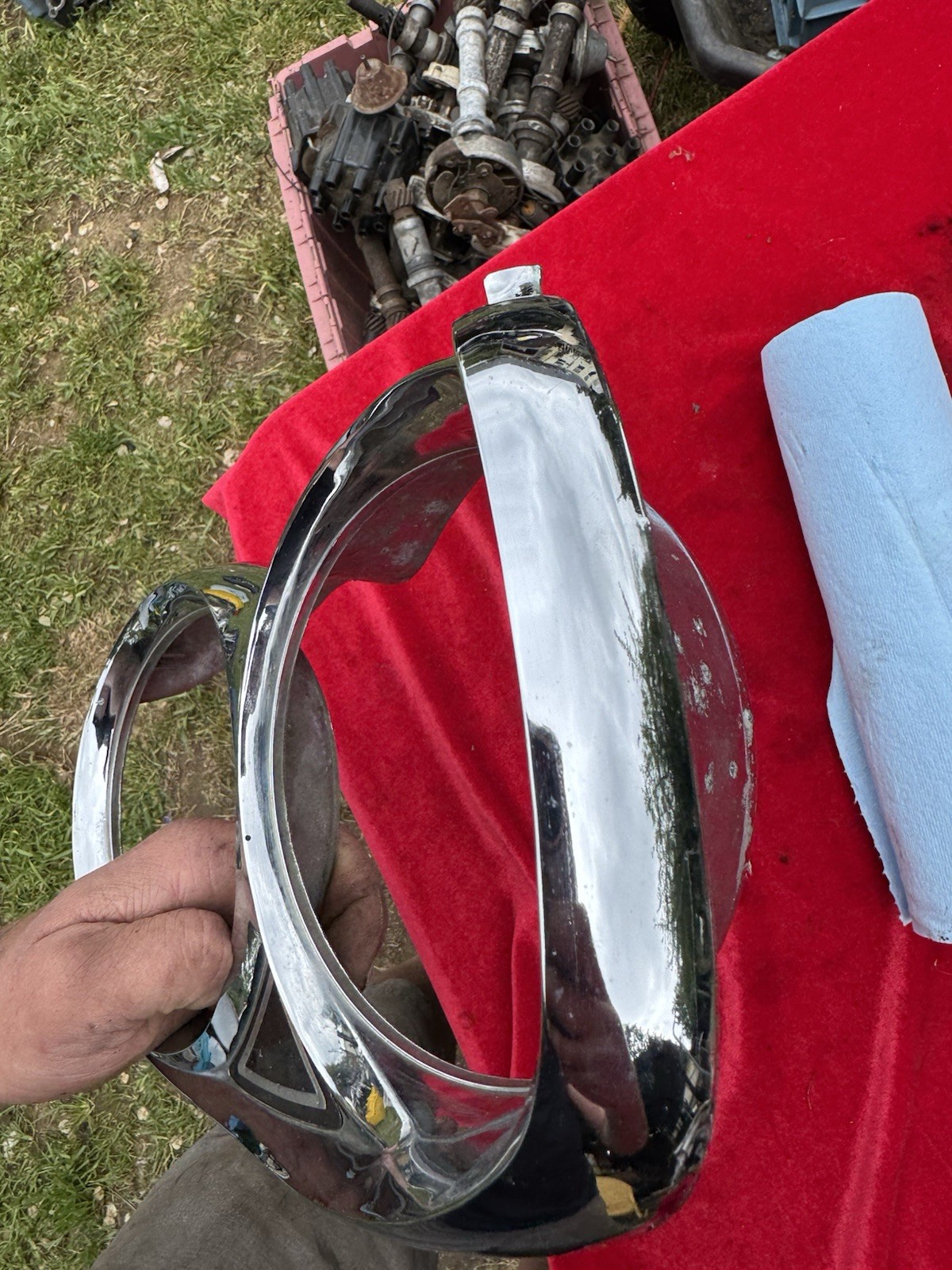 1967 FORD GALAXY 500 ORIGINAL LEFT HEADLIGHT BEZEL FoMoCo C7AB-13064 67 Vintage