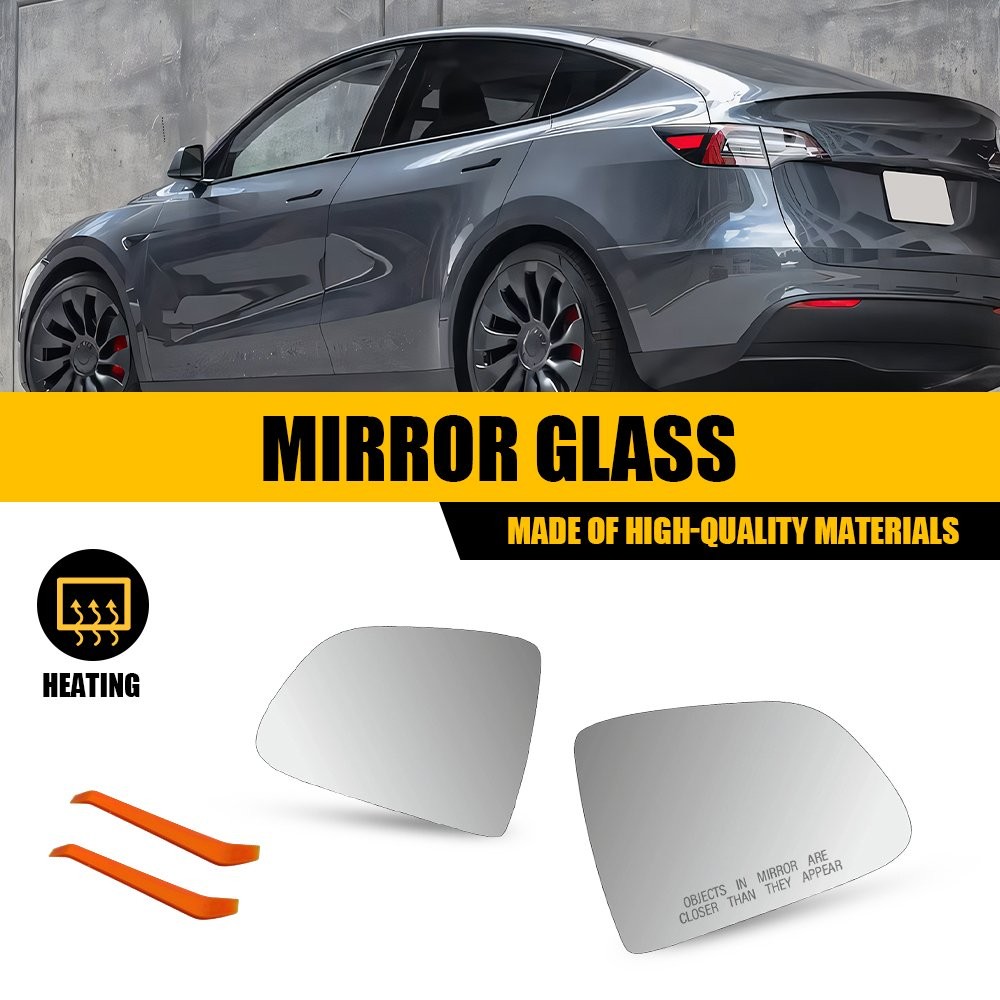 Mirror Glass Replacement Heated w/Backing Side LH RH For Tesla Model Y 2020-2025