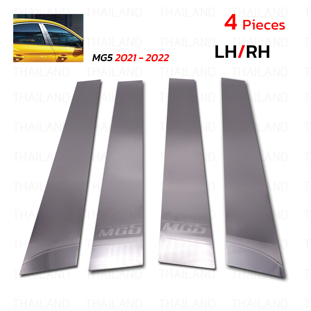 For MG MG5 MG 5 Sedan 2021 22 Chrome Stainless Steel Pillar Door Trim