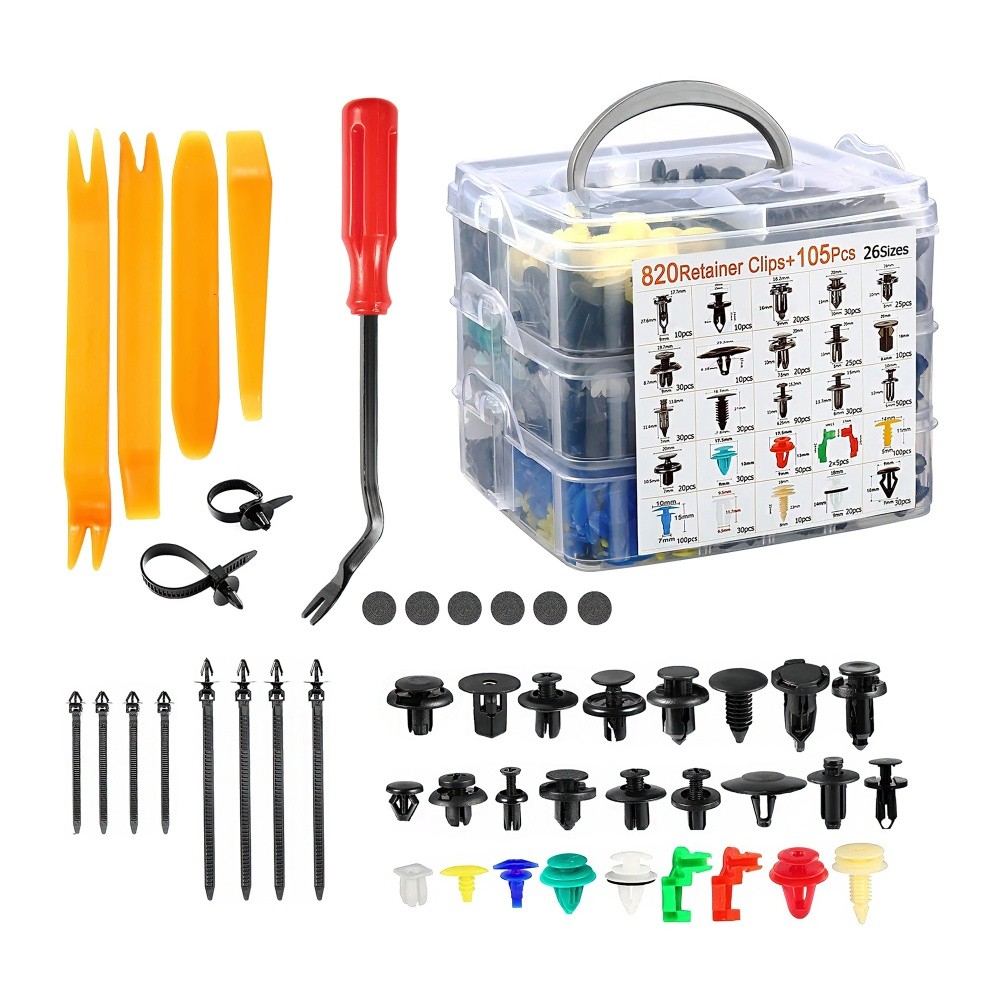 Labwork 925Pcs Car Bumper Retainer Clips Rivets Fasteners Tailgate Handle Rod
